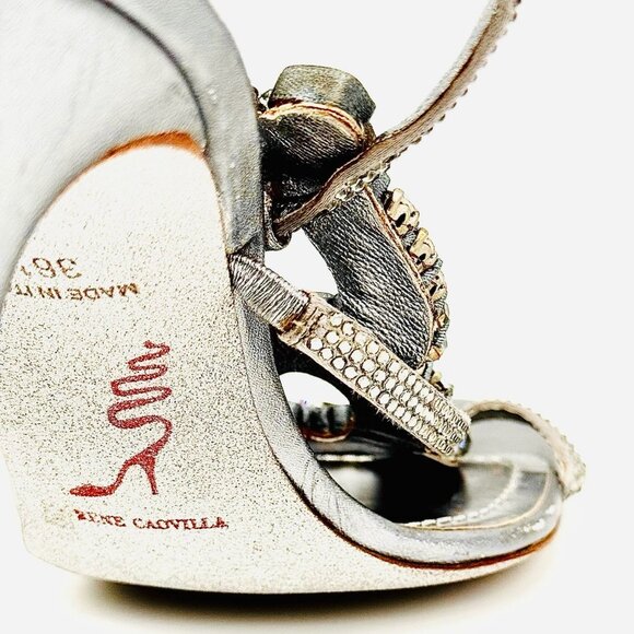 René Caovilla Crystal‑Embellished Sandals | Gray | Size 6.5 - Picture 3 of 3